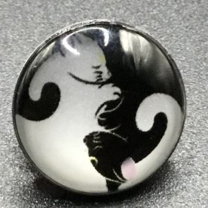 Bouton pression ying yang