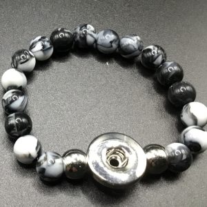 Bracelet perles noires et blanches