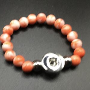 Bracelet perles oranges et blanches