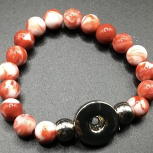 Bracelet perles rouges et blanches