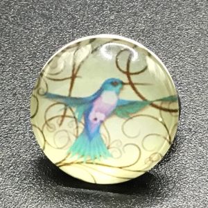 Bouton pression oiseau bleu
