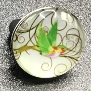 Bouton pression oiseau vert