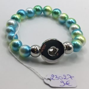 Bracelet perles bleues et blanches